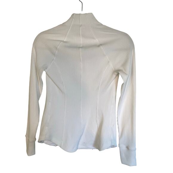 NWT Athleta Salutation Ribbed Jacket White Size XXS Athletic Jacket Full Zip - Picture 9 of 12